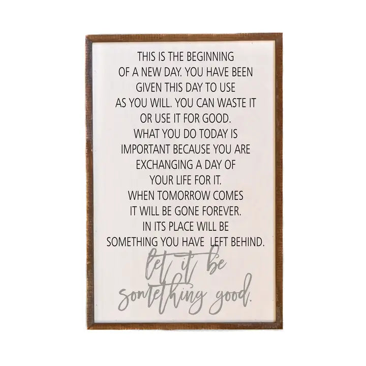 Framed motivational quote on a light background