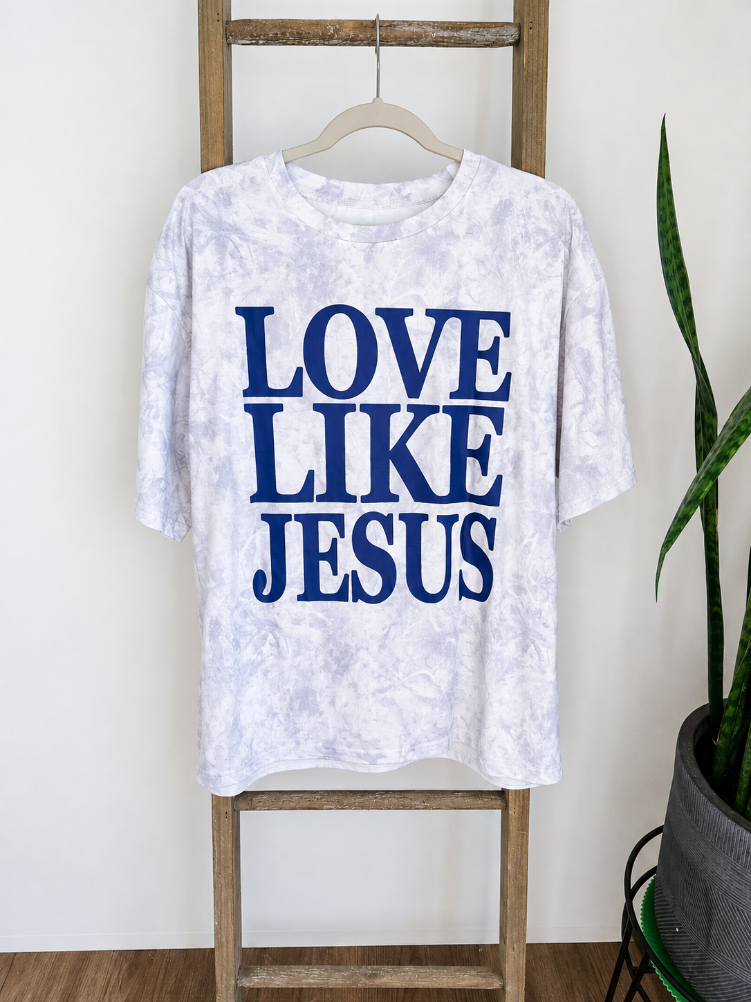 Love Like Jesus Oversized Graphic Tee | White Camo
